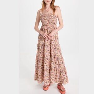 Scotch & Soda Seersucker Tiered Floral Maxi Dress